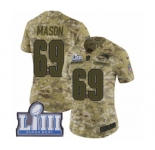 Women's Nike New England Patriots #69 Shaq Mason Limited Camo 2018 Salute to Service Super Bowl LIII Bound NFL Jersey