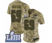 Women's Nike New England Patriots #69 Shaq Mason Limited Camo 2018 Salute to Service Super Bowl LIII Bound NFL Jersey