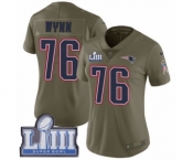Women's Nike New England Patriots #76 Isaiah Wynn Limited Olive 2017 Salute to Service Super Bowl LIII Bound NFL Jersey
