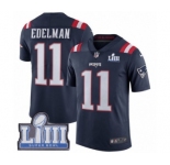 Youth Nike New England Patriots #11 Julian Edelman Limited Navy Blue Rush Vapor Untouchable Super Bowl LIII Bound NFL Jersey