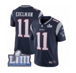 Youth Nike New England Patriots #11 Julian Edelman Navy Blue Team Color Vapor Untouchable Limited Player Super Bowl LIII Bound NFL Jersey