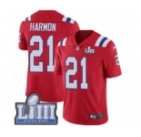 Youth Nike New England Patriots #21 Duron Harmon Red Alternate Vapor Untouchable Limited Player Super Bowl LIII Bound NFL Jersey