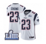 Youth Nike New England Patriots #23 Patrick Chung White Vapor Untouchable Limited Player Super Bowl LIII Bound NFL Jersey