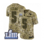 Youth Nike New England Patriots #5 Danny Etling Limited Camo 2018 Salute to Service Super Bowl LIII Bound NFL Jersey