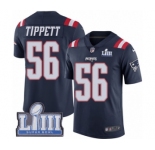 Youth Nike New England Patriots #56 Andre Tippett Limited Navy Blue Rush Vapor Untouchable Super Bowl LIII Bound NFL Jersey