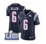 Youth Nike New England Patriots #6 Ryan Allen Navy Blue Team Color Vapor Untouchable Limited Player Super Bowl LIII Bound NFL Jersey