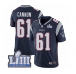 Youth Nike New England Patriots #61 Marcus Cannon Navy Blue Team Color Vapor Untouchable Limited Player Super Bowl LIII Bound NFL Jersey