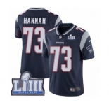 Youth Nike New England Patriots #73 John Hannah Navy Blue Team Color Vapor Untouchable Limited Player Super Bowl LIII Bound NFL Jersey