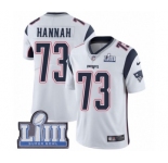 Youth Nike New England Patriots #73 John Hannah White Vapor Untouchable Limited Player Super Bowl LIII Bound NFL Jersey