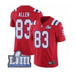 Youth Nike New England Patriots #83 Dwayne Allen Red Alternate Vapor Untouchable Limited Player Super Bowl LIII Bound NFL Jersey