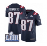 Youth Nike New England Patriots #87 Rob Gronkowski Limited Navy Blue Rush Vapor Untouchable Super Bowl LIII Bound NFL Jersey
