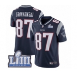Youth Nike New England Patriots #87 Rob Gronkowski Navy Blue Team Color Vapor Untouchable Limited Player Super Bowl LIII Bound NFL Jersey
