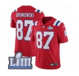 Youth Nike New England Patriots #87 Rob Gronkowski Red Alternate Vapor Untouchable Limited Player Super Bowl LIII Bound NFL Jersey