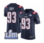 Youth Nike New England Patriots #93 Lawrence Guy Limited Navy Blue Rush Vapor Untouchable Super Bowl LIII Bound NFL Jersey