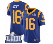 Men's Nike Los Angeles Rams #16 Jared Goff Royal Blue Alternate Vapor Untouchable Limited Player Super Bowl LIII Bound NFL Jersey