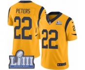 Men's Nike Los Angeles Rams #22 Marcus Peters Limited Gold Rush Vapor Untouchable Super Bowl LIII Bound NFL Jersey