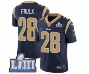Men's Nike Los Angeles Rams #28 Marshall Faulk Navy Blue Team Color Vapor Untouchable Limited Player Super Bowl LIII Bound NFL Jersey