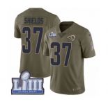 Men's Nike Los Angeles Rams #37 Sam Shields Limited Olive 2017 Salute to Service Super Bowl LIII Bound NFL Jersey