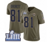 Men's Nike Los Angeles Rams #81 Gerald Everett Limited Olive 2017 Salute to Service Super Bowl LIII Bound NFL Jersey