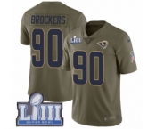 Men's Nike Los Angeles Rams #90 Michael Brockers Limited Olive 2017 Salute to Service Super Bowl LIII Bound NFL Jersey