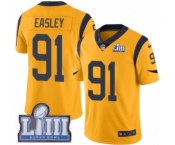 Men's Nike Los Angeles Rams #91 Dominique Easley Limited Gold Rush Vapor Untouchable Super Bowl LIII Bound NFL Jersey