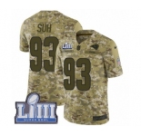 Men's Nike Los Angeles Rams #93 Ndamukong Suh Limited Camo 2018 Salute to Service Super Bowl LIII Bound NFL Jersey