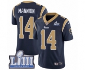 Youth Nike Los Angeles Rams #14 Sean Mannion Navy Blue Team Color Vapor Untouchable Limited Player Super Bowl LIII Bound NFL Jersey