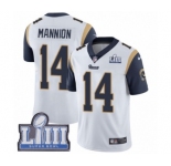 Youth Nike Los Angeles Rams #14 Sean Mannion White Vapor Untouchable Limited Player Super Bowl LIII Bound NFL Jersey
