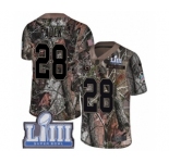 Youth Nike Los Angeles Rams #28 Marshall Faulk Camo Rush Realtree Limited Super Bowl LIII Bound NFL Jersey