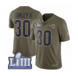 Youth Nike Los Angeles Rams #30 Todd Gurley Limited Olive 2017 Salute to Service Super Bowl LIII Bound NFL Jersey