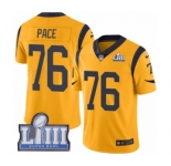 Youth Nike Los Angeles Rams #76 Orlando Pace Limited Gold Rush Vapor Untouchable Super Bowl LIII Bound NFL Jersey