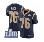 Youth Nike Los Angeles Rams #76 Orlando Pace Navy Blue Team Color Vapor Untouchable Limited Player Super Bowl LIII Bound NFL Jersey