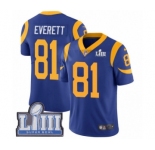 Youth Nike Los Angeles Rams #81 Gerald Everett Royal Blue Alternate Vapor Untouchable Limited Player Super Bowl LIII Bound NFL Jersey