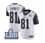 Youth Nike Los Angeles Rams #81 Gerald Everett White Vapor Untouchable Limited Player Super Bowl LIII Bound NFL Jersey
