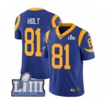 Youth Nike Los Angeles Rams #81 Torry Holt Royal Blue Alternate Vapor Untouchable Limited Player Super Bowl LIII Bound NFL Jersey