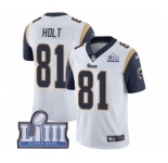 Youth Nike Los Angeles Rams #81 Torry Holt White Vapor Untouchable Limited Player Super Bowl LIII Bound NFL Jersey