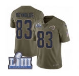 Youth Nike Los Angeles Rams #83 Josh Reynolds Limited Olive 2017 Salute to Service Super Bowl LIII Bound NFL Jersey