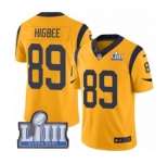 Youth Nike Los Angeles Rams #89 Tyler Higbee Limited Gold Rush Vapor Untouchable Super Bowl LIII Bound NFL Jersey
