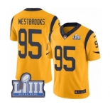 Youth Nike Los Angeles Rams #95 Ethan Westbrooks Limited Gold Rush Vapor Untouchable Super Bowl LIII Bound NFL Jersey