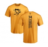 NHL Adidas Pittsburgh Penguins #34 Tom Kuhnhackl Gold One Color Backer T-Shirt