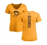 NHL Women Adidas Pittsburgh Penguins #22 Matt Hunwick Gold One Color Backer T-Shirt