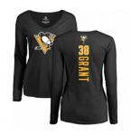 NHL Women Adidas Pittsburgh Penguins #38 Derek Grant Black Backer Long Sleeve T-Shirt
