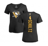 NHL Women Adidas Pittsburgh Penguins #4 Justin Schultz Black Backer T-Shirt