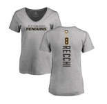 NHL Women Adidas Pittsburgh Penguins #8 Mark Recchi Ash Backer T-Shirt