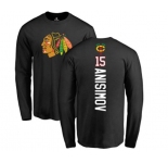 NHL Adidas Chicago Blackhawks #15 Artem Anisimov Black Backer Long Sleeve T-Shirt