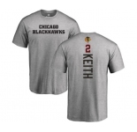 NHL Adidas Chicago Blackhawks #2 Duncan Keith Ash Backer T-Shirt