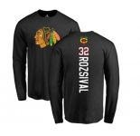 NHL Adidas Chicago Blackhawks #32 Michal Rozsival Black Backer Long Sleeve T-Shirt