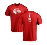 NHL Adidas Chicago Blackhawks #4 Bobby Orr Red One Color Backer T-Shirt