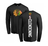 NHL Adidas Chicago Blackhawks #5 Adam Clendening Black Backer Long Sleeve T-Shirt