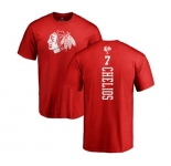 NHL Adidas Chicago Blackhawks #7 Chris Chelios Red One Color Backer T-Shirt